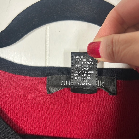 August Silk Red Eyelash Lace Collar Cardigan Medium - Picture 6 of 7